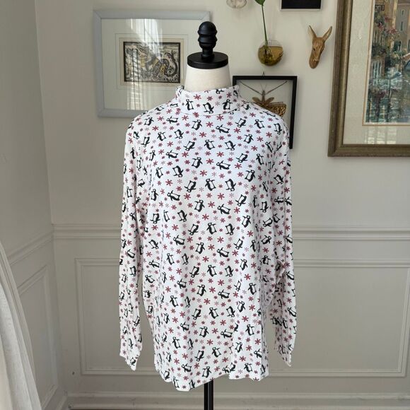 Vintage Cornerstone Snowflake Penguin Turtleneck XL - Picture 2 of 6